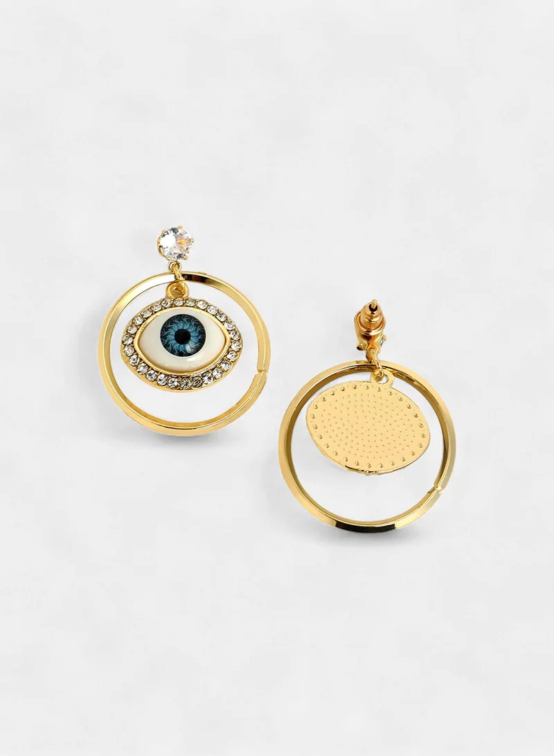 SOHI Evil-Eye Loop Artificial Drop Earring Jewellery