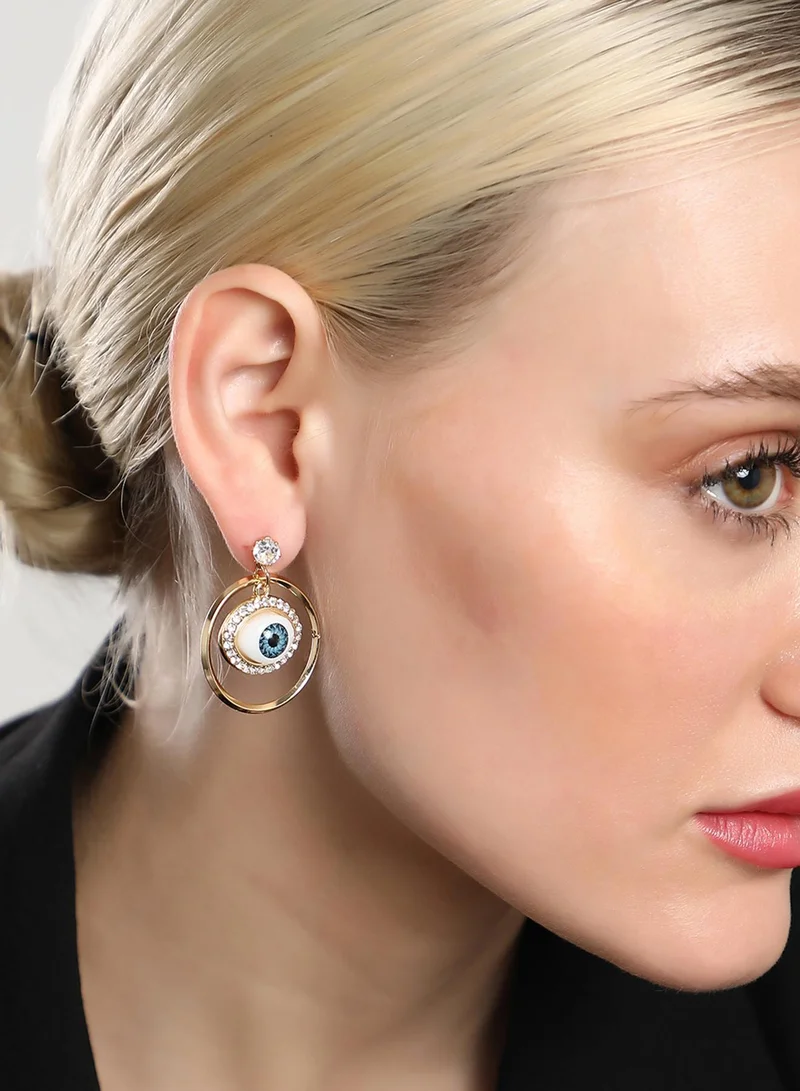 SOHI Evil-Eye Loop Artificial Drop Earring Jewellery