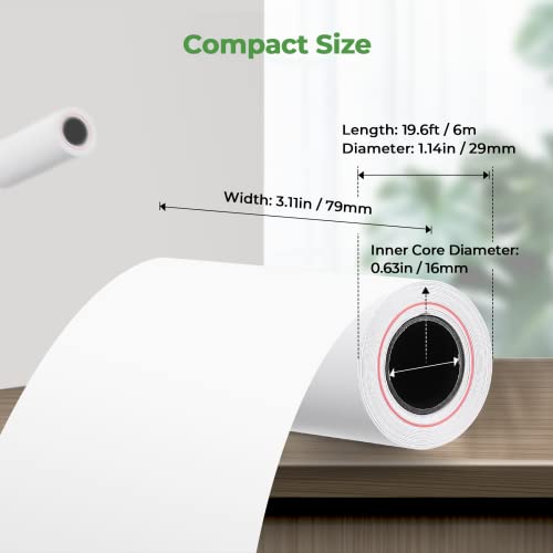 MUNBYN Thermal Receipt Paper 3 18 x 196ft 50 Rolls Receipt Paper Work for Star Micronics TSP100 TSP143 Epson 80mm Receipt Printer Square POS Register BPA Free 80 30mm x 50 rolls - Image 3