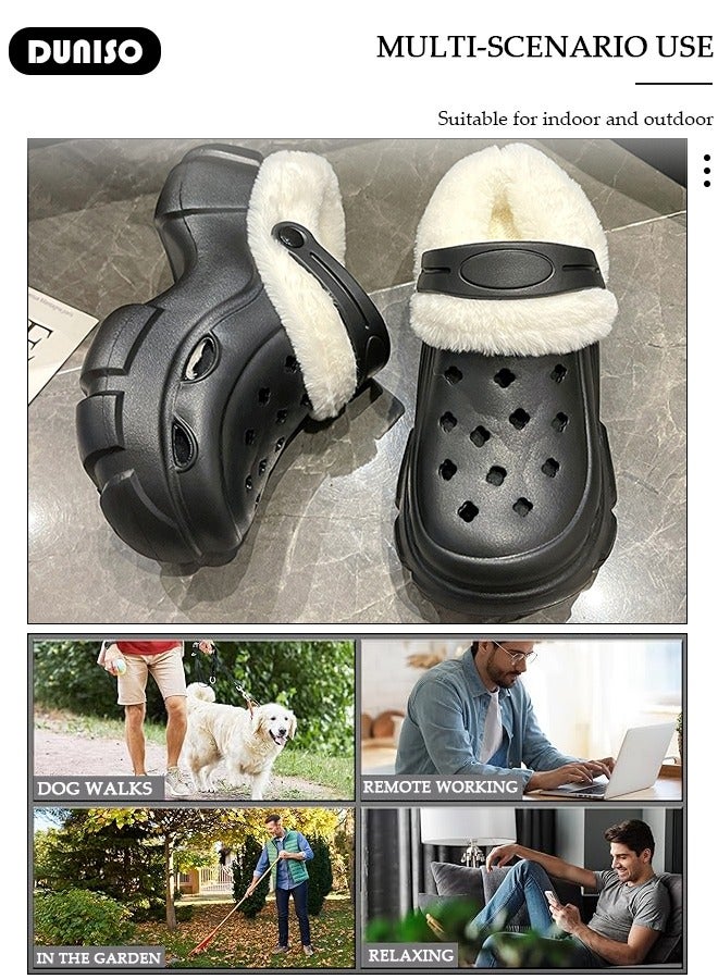 DUNISO House Slippers for Men and Women,Washable Lined Clogs, Fashion Warm Shoes with Thick Sole, Comfortable Home Fuzzy Slippers, Lightweight Non Slip House Shoes For Cozy Indoor Outdoor  - Image 3