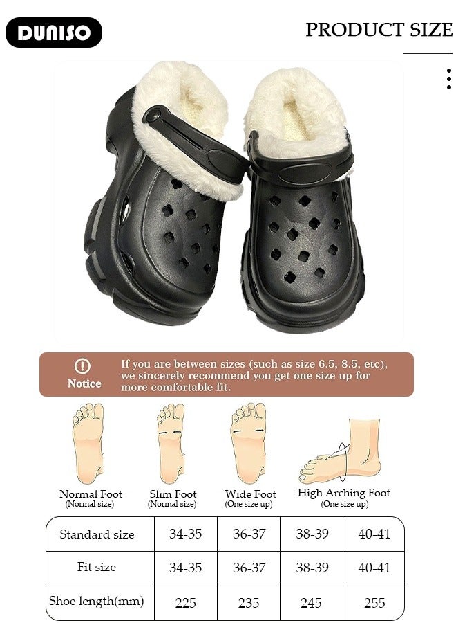 DUNISO House Slippers for Men and Women,Washable Lined Clogs, Fashion Warm Shoes with Thick Sole, Comfortable Home Fuzzy Slippers, Lightweight Non Slip House Shoes For Cozy Indoor Outdoor  - Image 4