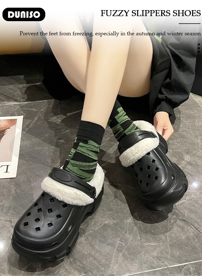 DUNISO House Slippers for Men and Women,Washable Lined Clogs, Fashion Warm Shoes with Thick Sole, Comfortable Home Fuzzy Slippers, Lightweight Non Slip House Shoes For Cozy Indoor Outdoor  - Image 5
