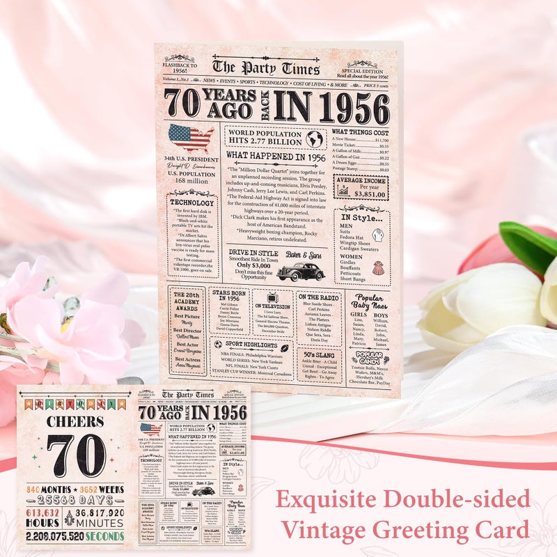 Saineron 70th Birthday Gifts for Women Classy 70th Birthday Gifts for 70 Year Old Woman Cool 70 and Fabulous Gift Ideas for Mom Unique 1956 Decorations for Women 70s Accessories for Female Ladies Her - Image 3