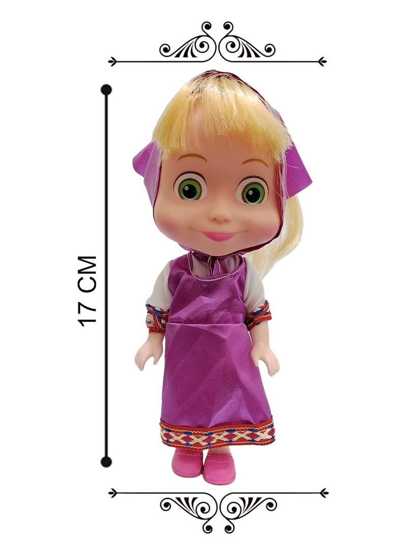 دمية ماشا والدب 15 سم | شخصية كرتونية شهيرة | مجموعة هدايا مثالية للبنات والأطفال - Image 2