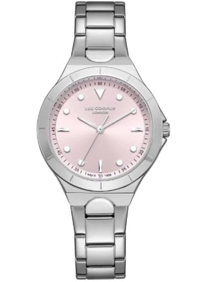 Lee Cooper LEE COOPER Women's 2035 Movement Watch, Analog Display and Metal Strap - LC07999.380, Pink