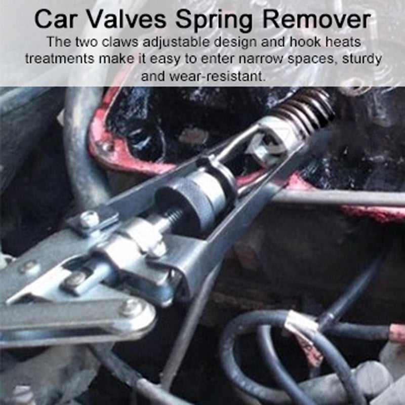 Car Valve Spring Remover: Black Adjustable Dual-Claw Heat-Treated - Antislip Comfort Grip Valve Spring Puller for Auto Repair Narrow Spaces - Image 3