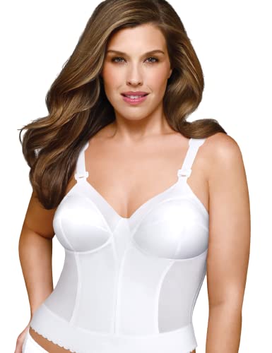 Exquisite Form womens Back Close Longline Bra, White, 42DD US - Image 1
