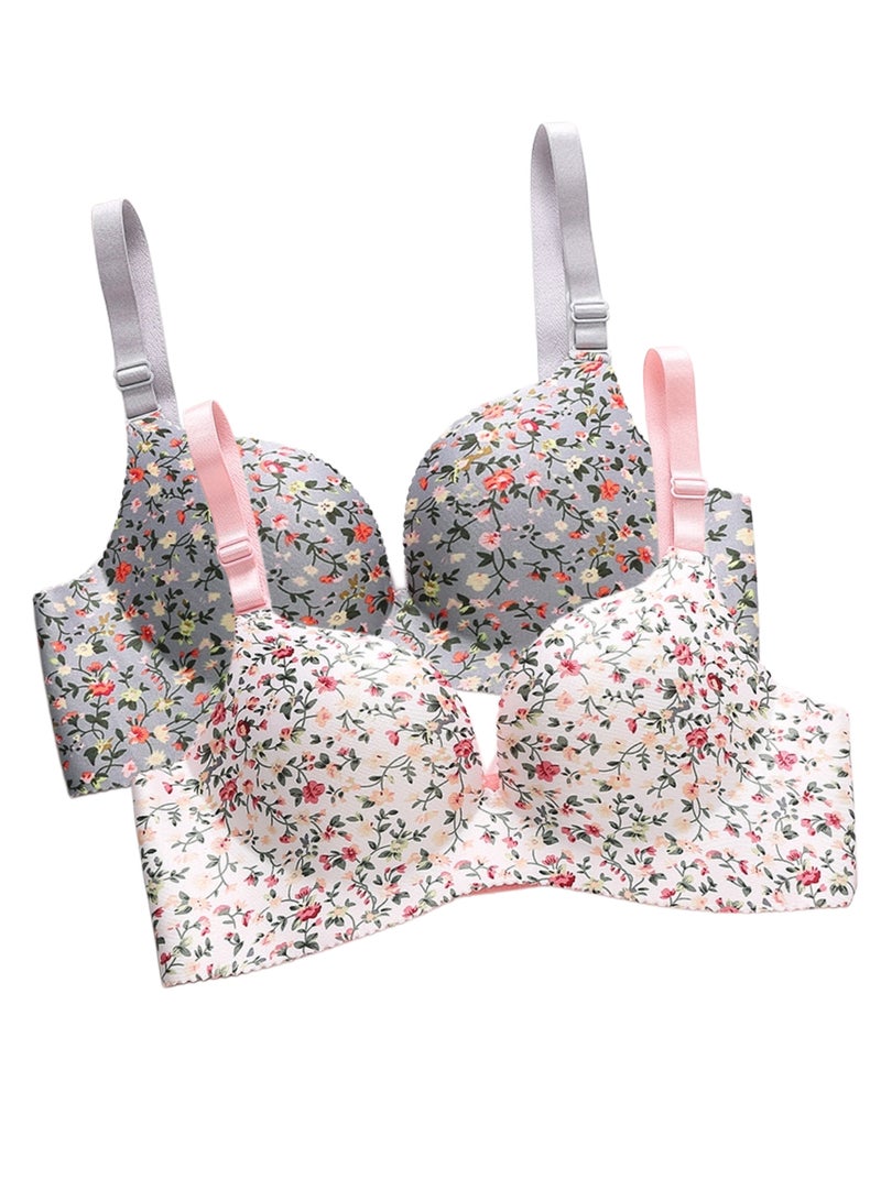 2 Pieces Ladies Seamless Push UP Bra  - Image 1