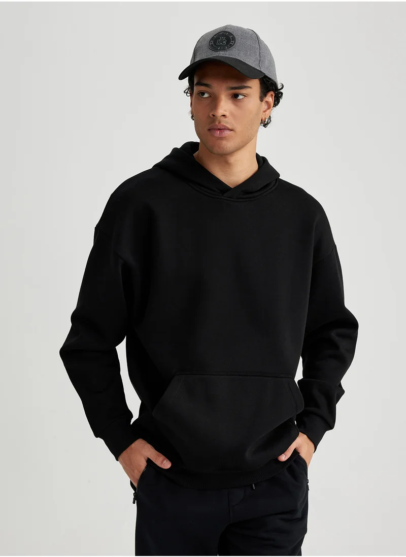 DeFacto Oversized Fit Hooded Basic Sweatshirt