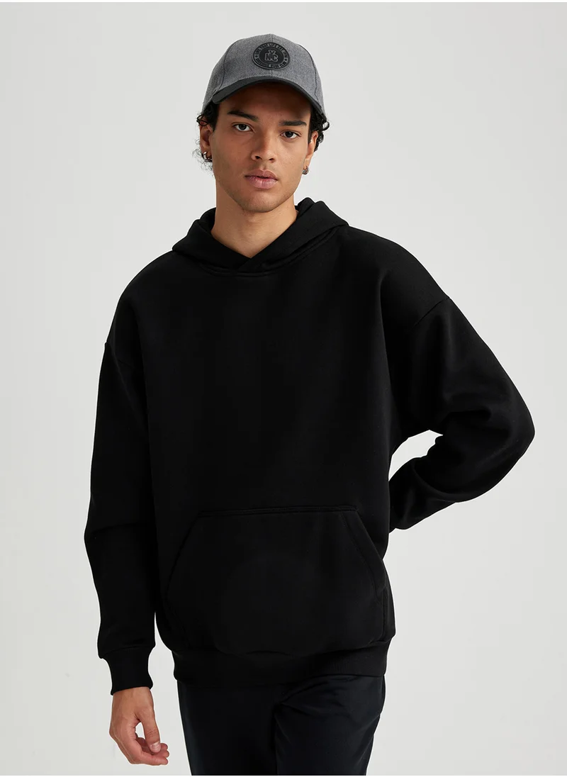 ديفاكتو Oversized Fit Hooded Basic Sweatshirt