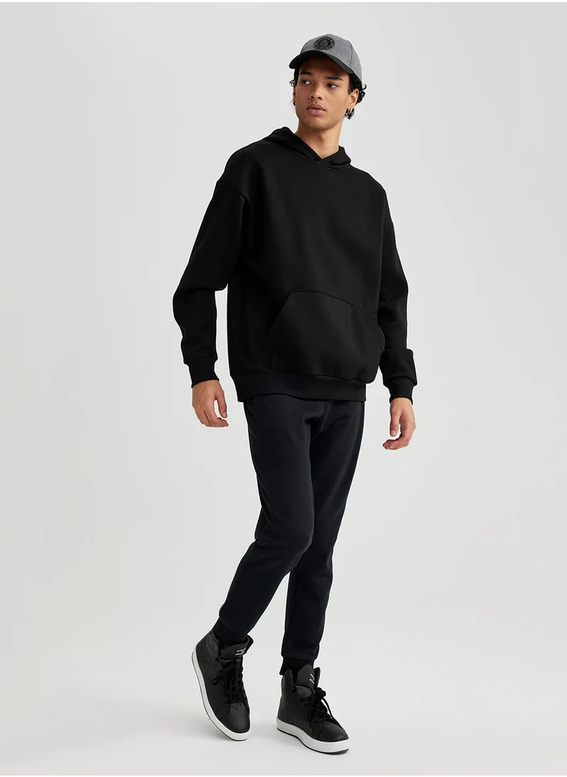 DeFacto Oversized Fit Hooded Basic Sweatshirt