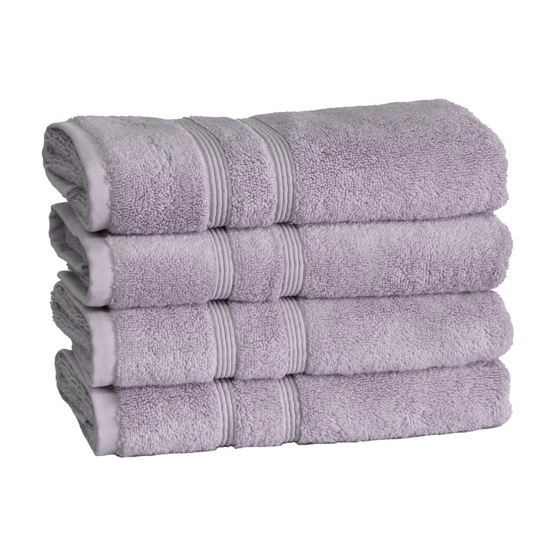 Mosobam Luxury Turkish Set of 4 Hand Towels 16X30 Lavender Aura 700 GSM Bamboo Viscose  Aegean Turkish Combed Cotton