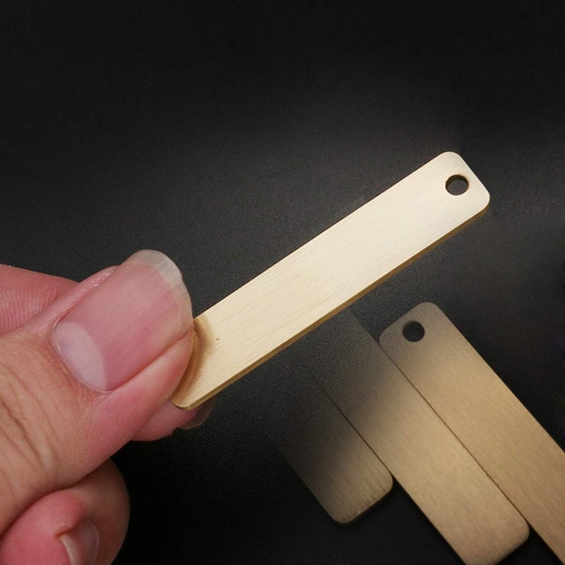 كلاراكو مجموعة من 3 قطع من علامات ختم الكلاب المستطيلة ذات الفتحة الواحدة من كلاركو، مصنوعة من النحاس العتيق، مع قلادات فارغة، مناسبة لصنع المجوهرات والمشاريع الحرفية والحلي. - Image 2