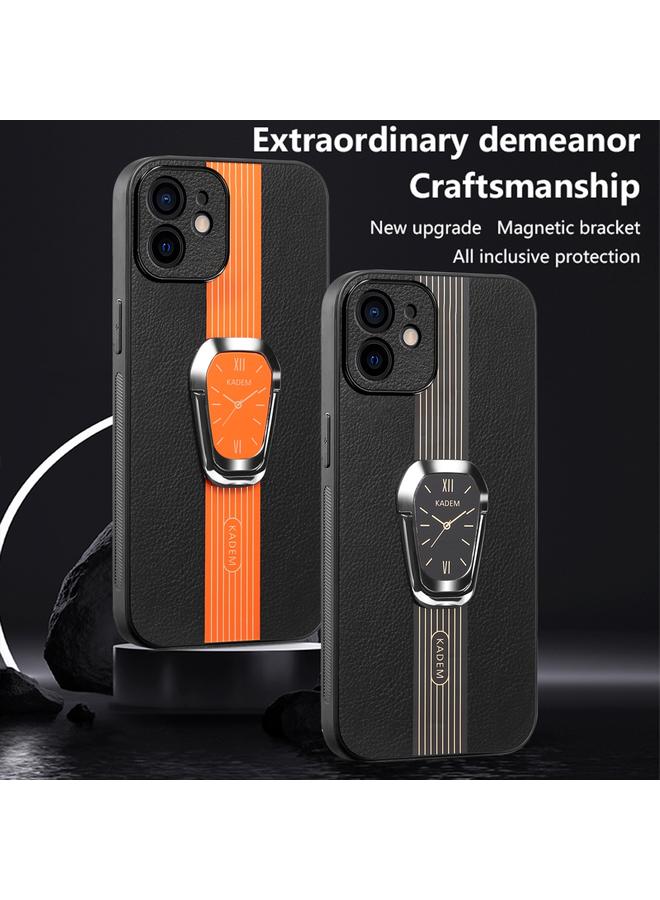 اس-توب جراب خلفي مغناطيسي من الجلد الليتشي لهاتف iPhone XS Max مع حامل - Image 2