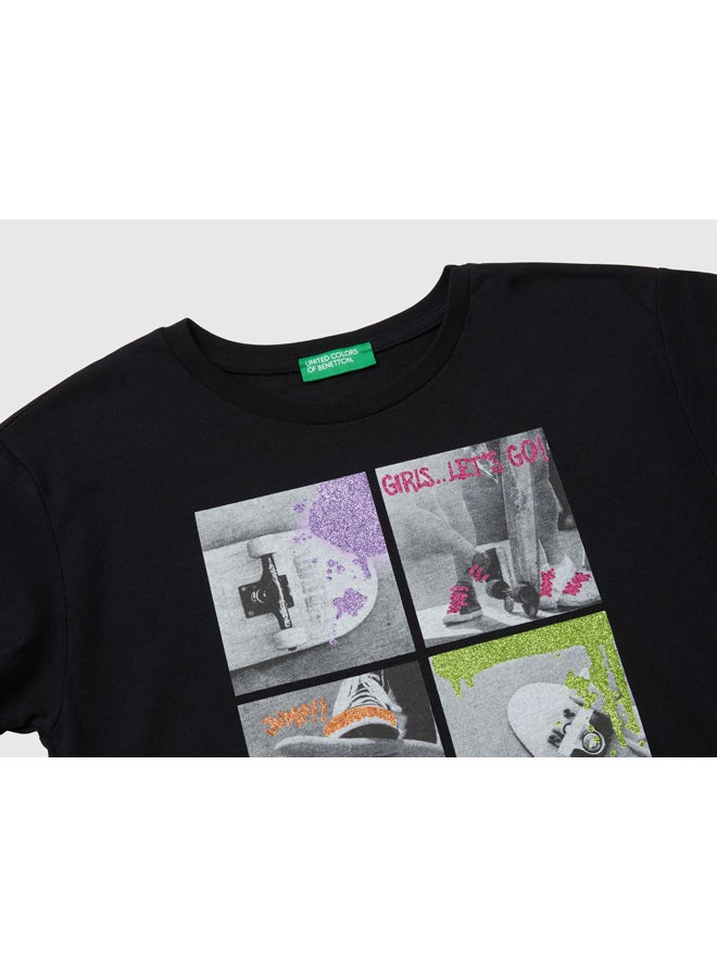 Benetton Long Sleeve Printed T-shirt  - Image 3