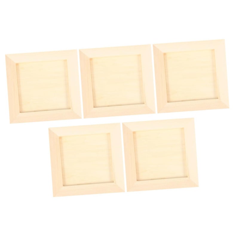 Natural Pine Wood Frames For Kids Art Display 5Pcs Decorative Craft Frames - Image 2