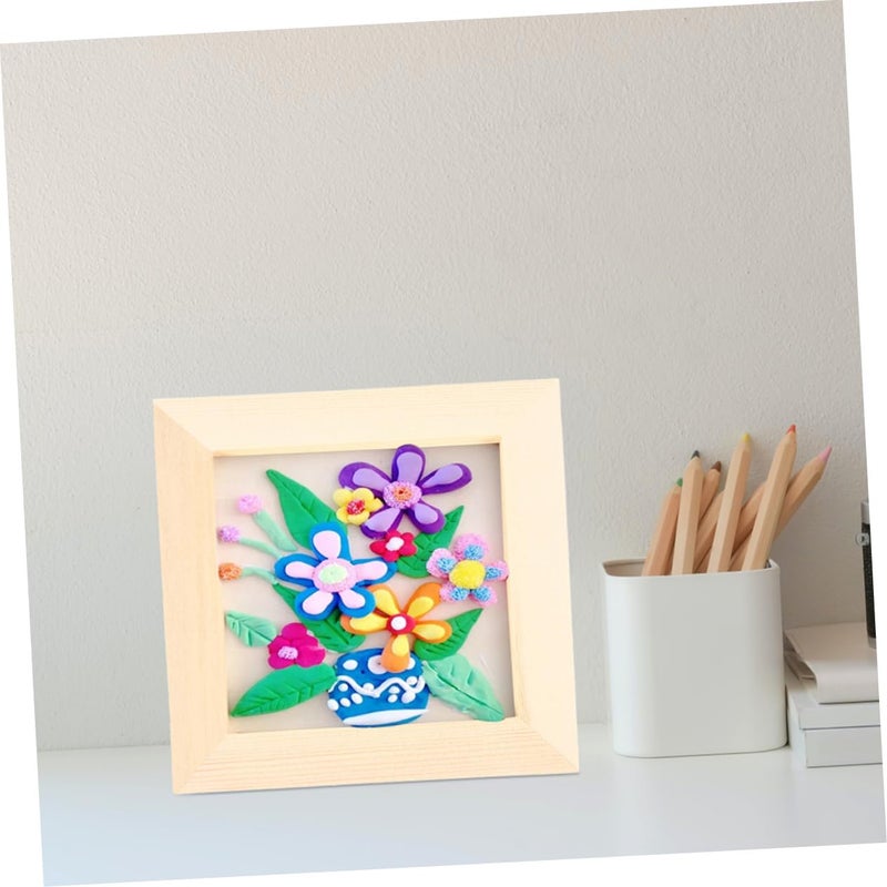 Natural Pine Wood Frames For Kids Art Display 5Pcs Decorative Craft Frames - Image 5