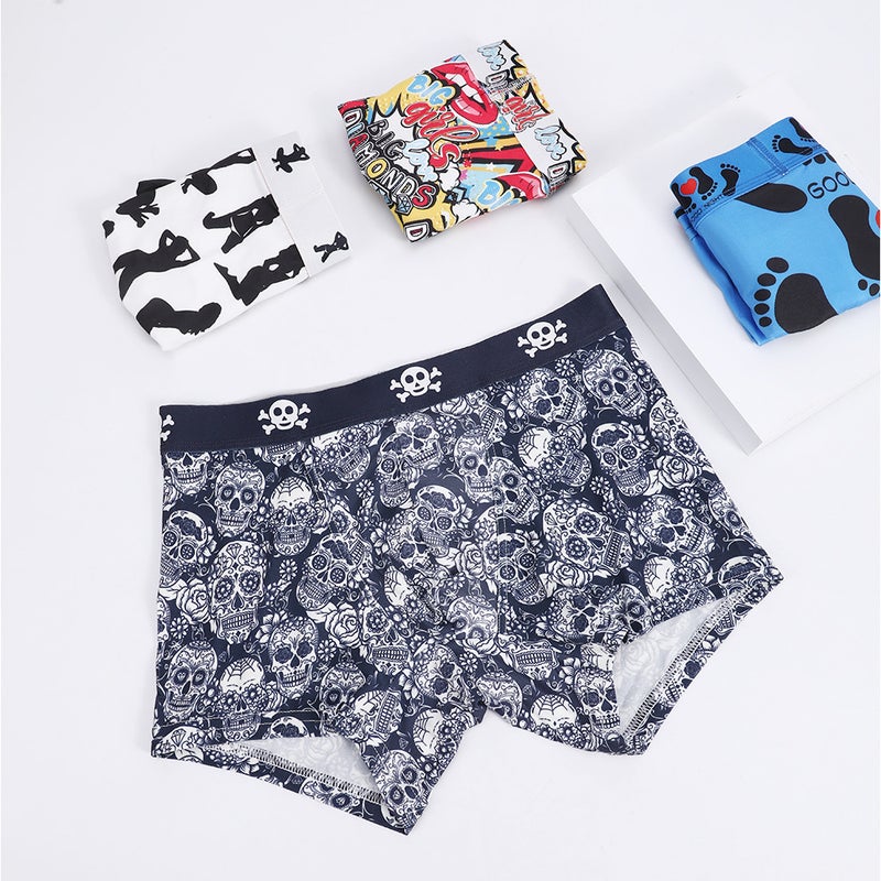 Men''s Underwear, Sports Polyester, Comfortable and Breathable Boxer Briefs, Trendy Sexy Printed Boxer Shorts, Seamless Underwear - Image 4