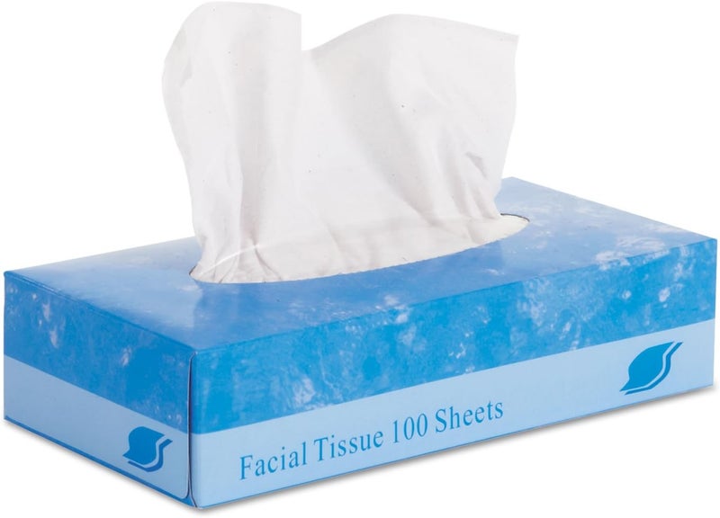 6501 Facial Tissue, Flat Box, 2-Ply, 8" x 8.3", 100 per Box (Case of 30 Boxes)