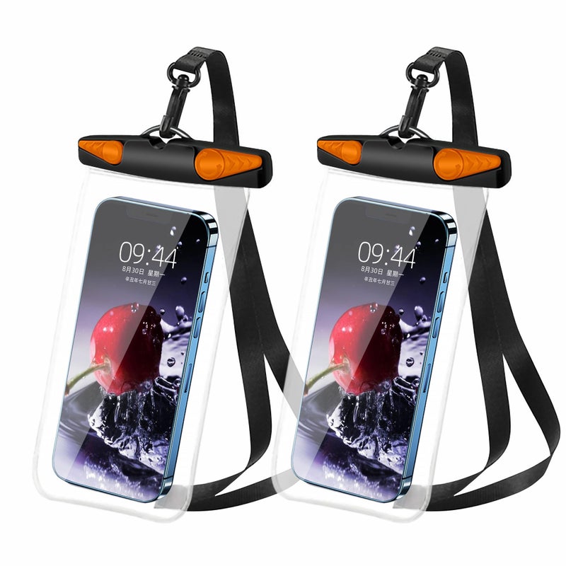 Heliosea Waterproof Phone Pouch, Waterproof Phone Case with Lanyard for iPhone, Samsung, IPX8 Cellphone Beach Dry Bag Kayak Cruise Ship Essentials 2Pack-7.5" - Image 1