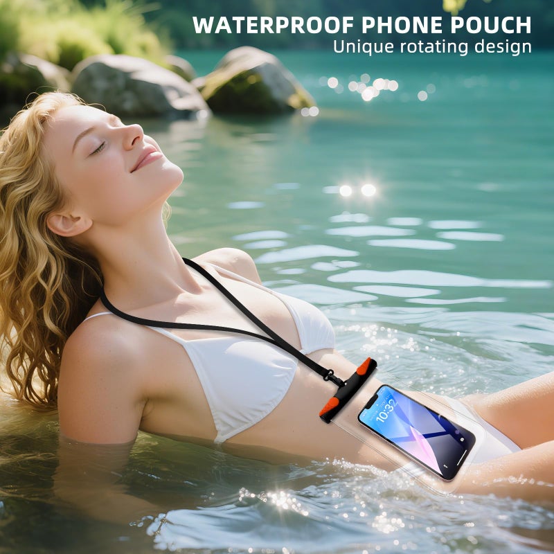 Heliosea Waterproof Phone Pouch, Waterproof Phone Case with Lanyard for iPhone, Samsung, IPX8 Cellphone Beach Dry Bag Kayak Cruise Ship Essentials 2Pack-7.5" - Image 2