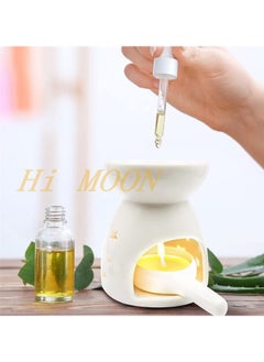Hi Moon Ceramic Tea Light Candle Holder, Oil Burner for Scented Oil, Tealight Wax Warmer Decoration for Bedroom,Living Room,Balcony  - Image 5
