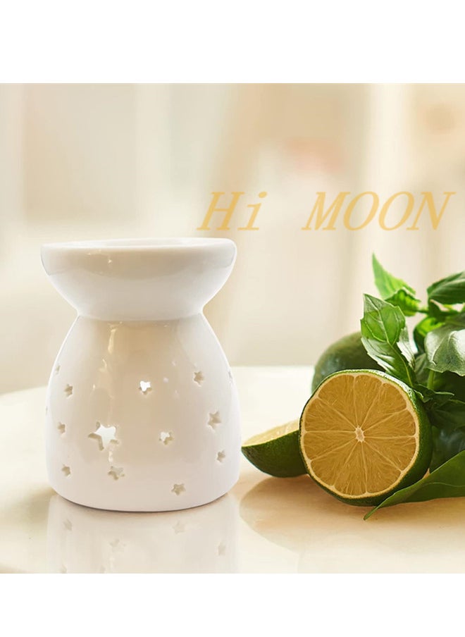 Hi Moon Ceramic Tea Light Candle Holder, Oil Burner for Scented Oil, Tealight Wax Warmer Decoration for Bedroom,Living Room,Balcony  - Image 4