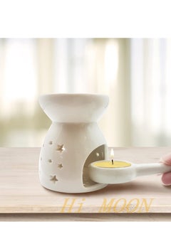 Hi Moon Ceramic Tea Light Candle Holder, Oil Burner for Scented Oil, Tealight Wax Warmer Decoration for Bedroom,Living Room,Balcony  - Image 3