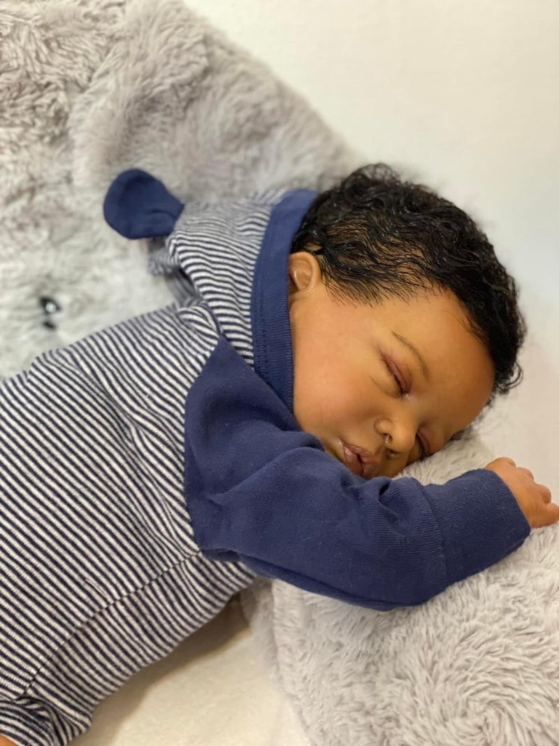 Zero Pam Black Reborn Baby Dolls 19 Inch Realistic Baby DollReal Looking Black Boy Doll That Look RealSleeping African American Silicone Newborn Babies for Girls Boys Toys - Image 3