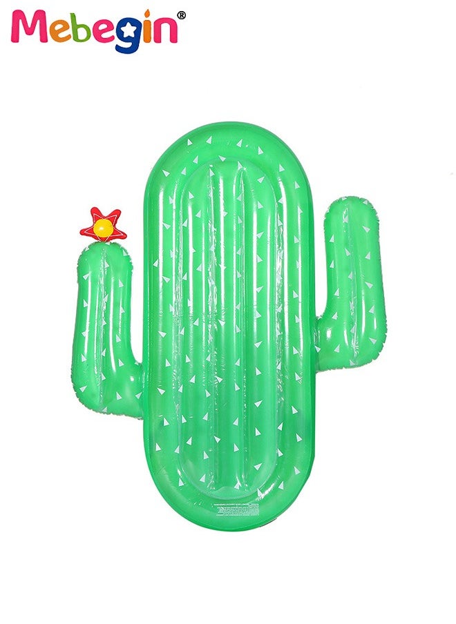 MEBEGIN - Cactus Shape Swimming Float, Unique Inflatable Pool Float for Adults and Kids, Sturdy Durable Pool Floating Bed, Fun Water Toys, Suitable for Summer Pools, Beaches, Parties and Water Sports, 180*140*25cm - Image 1