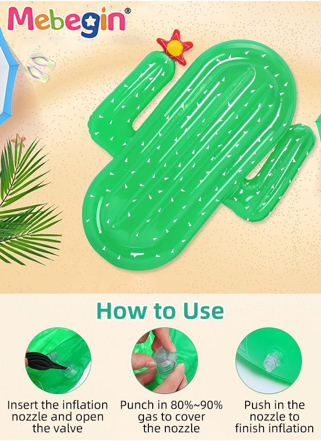 MEBEGIN - Cactus Shape Swimming Float, Unique Inflatable Pool Float for Adults and Kids, Sturdy Durable Pool Floating Bed, Fun Water Toys, Suitable for Summer Pools, Beaches, Parties and Water Sports, 180*140*25cm - Image 1
