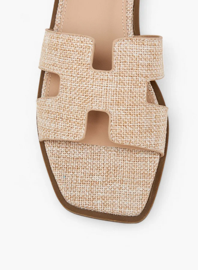 Flora Bella By Shoexpress Women's Textured Slip-On Flat Sandals