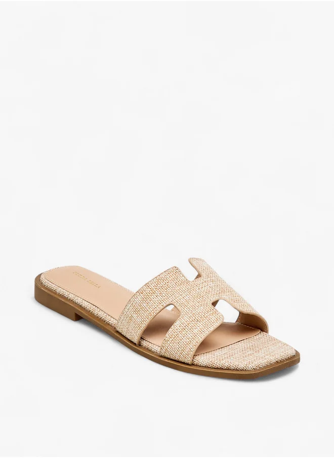 Flora Bella By Shoexpress Women's Textured Slip-On Flat Sandals