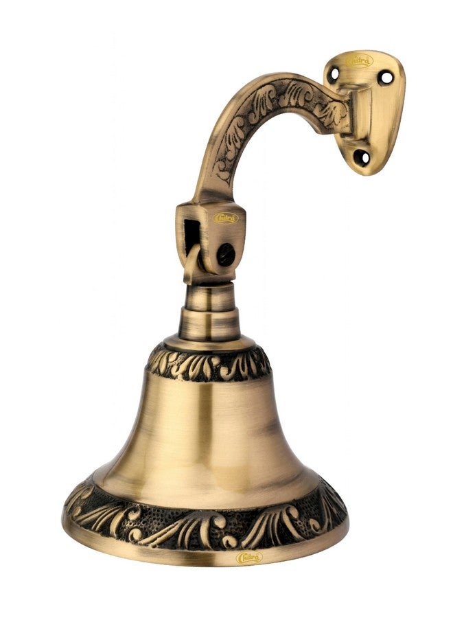 Chitra Brass Venice BHB-01 Wall Decorative Hanging Bell with Heavy Bracket for Main Door, Pooja Rooms,Halls,Mandir (Antique Brass Finish, 185mm) - Image 2
