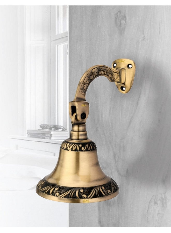 Chitra Brass Venice BHB-01 Wall Decorative Hanging Bell with Heavy Bracket for Main Door, Pooja Rooms,Halls,Mandir (Antique Brass Finish, 185mm) - Image 1