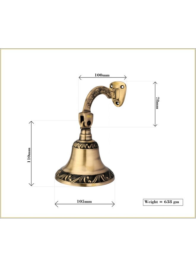 Chitra Brass Venice BHB-01 Wall Decorative Hanging Bell with Heavy Bracket for Main Door, Pooja Rooms,Halls,Mandir (Antique Brass Finish, 185mm) - Image 3