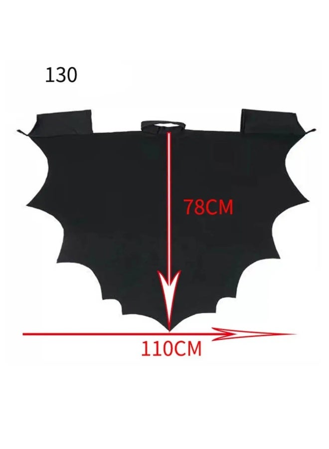 NIBEMINENT Halloween cape, bat-shaped cape, sleeve sleeve, one-piece black cape set - Image 2
