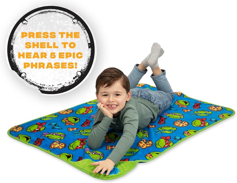 Teenage Mutant Ninja Turtles بطانية دافئة موسيقية من سلاحف النينجا المراهقين مصنوعة من الفرو الإضافي المريح لطفلك باللون الأزرق - Image 4