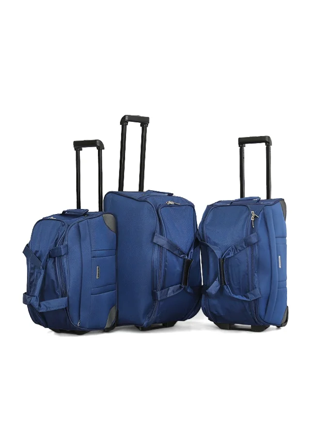 ديليكسي DILIXI Duffle Bag Set, 3 Pieces, Blue, Soft Oxford Fabric, Wheeled with Telescopic Handle