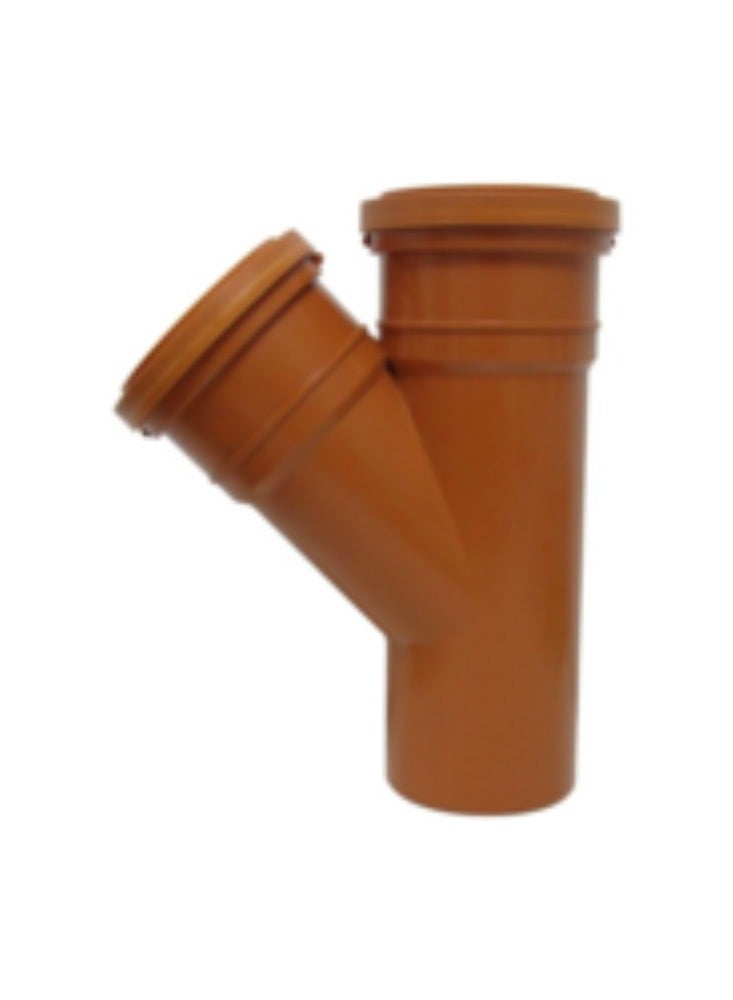 KNP Red Push Y Tee UPVC Pipe Fitting is a Y-shaped fitting designed for use in UPVC piping systems. - Image 1