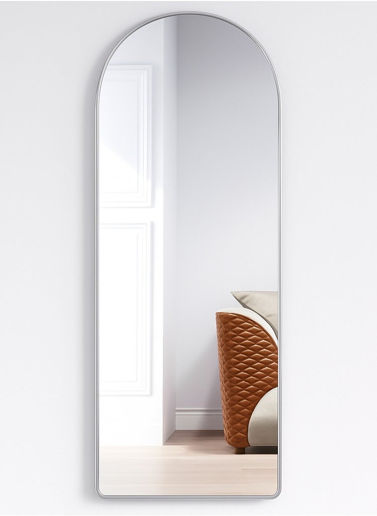 Y&D White 155*45cm Arched Full Length Mirror Floor Big Standing Mirror, Against Wall for Bedroom,Dressing and Wall-Mounted Thin Frame Mirror  - Image 3