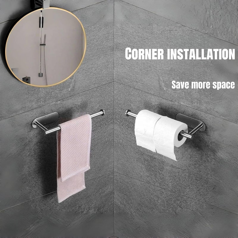 JDLYEVER Kitchen Paper Towel Holder, Wall Mounted & Under Cabinet Self-Adhesive Stainless Steel Paper Towel Dispenser, Rustproof Silver Roll Paper Rack for Bathroom & Kitchen, 33.5x14.5x6cm - Image 4