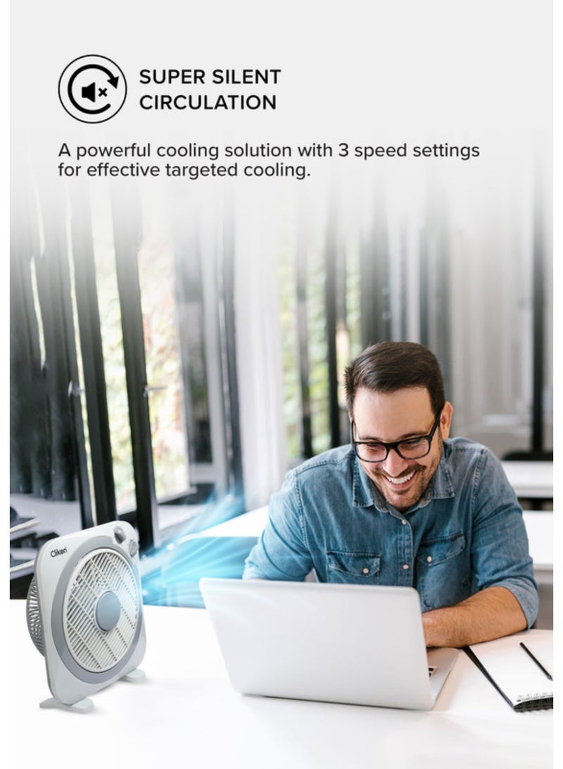 Clikon 10 Inch Box Fan CK2215 Light Grey - Image 4
