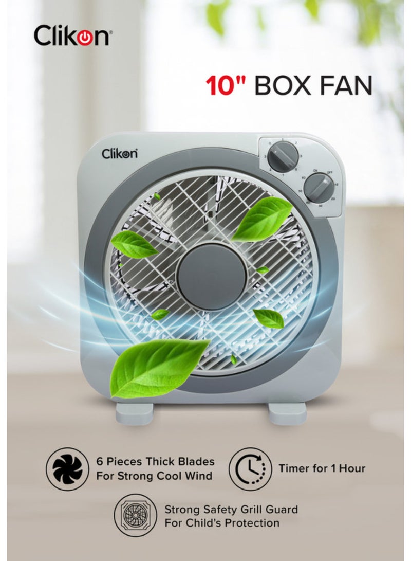 Clikon 10 Inch Box Fan CK2215 Light Grey - Image 1