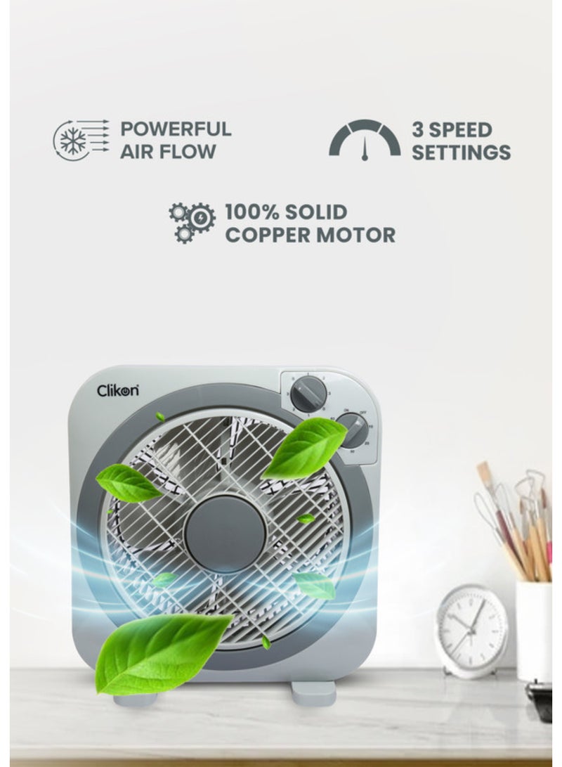Clikon 10 Inch Box Fan CK2215 Light Grey - Image 3