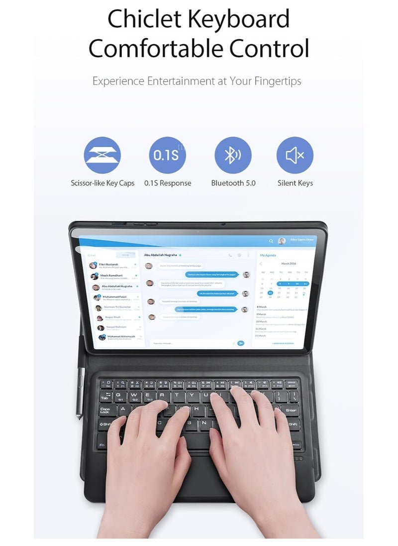 Generic - Samsung Tab A9 Plus (X210/X215/X216) Keyboard Case Tablet Cover with Bluetooth Keyboard for Galaxy Tab A9+ Case - Image 1