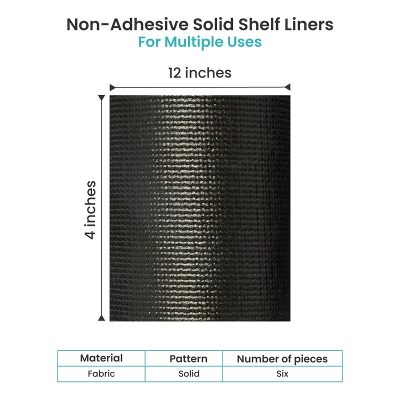 Con-Tact Brand Grip Premium Solid Shelf Liner, Thick and Non-Adhesive Drawer Liner, Multi-Purpose and Easy to Use, 18" x 4', Black, Pack of 6 Rolls - Image 2