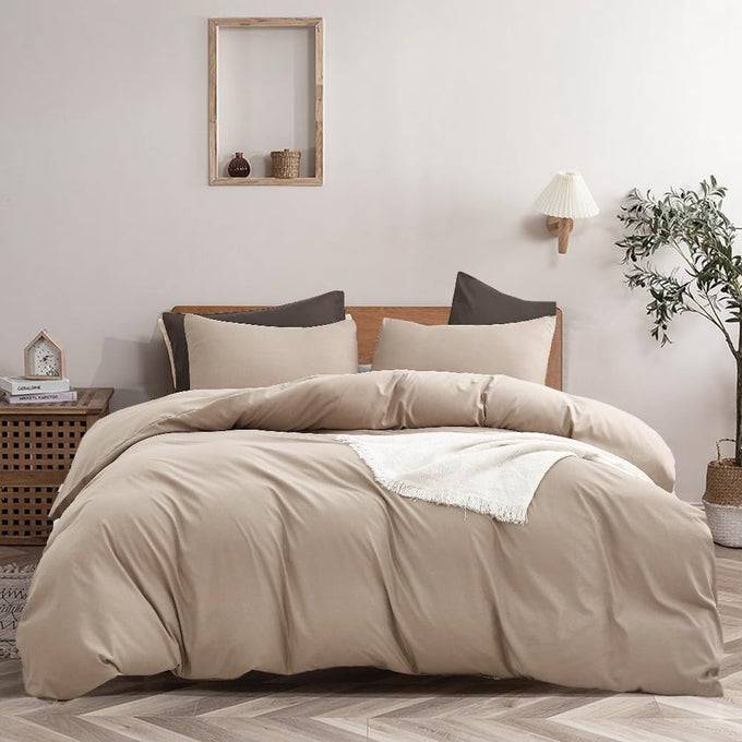 KHAKI COMFORTER SET KING SIZE CREAM COFFEE BEDDING SETS DARK CHAMPAGNE BED QUILTS SOLID TAUPE QUILTS WOMEN MEN MODERN OATMEAL BROWN BLANKETS CREAM KHAKI COMFORTERS PLAIN TAN TAUPE COLOR BED