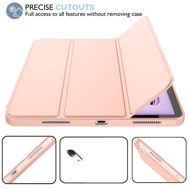 iMieet حافظة iMieet لجهاز iPad Air مقاس 11 بوصة M3(2025) / M2 (2024)، حافظة لجهاز iPad Air الجيل الخامس/الرابع 2022/2020 مقاس 10.9 بوصة مع حامل قلم، حافظة ذكية قابلة للطي مع ظهر ناعم من TPU (بيج)  - Image 3