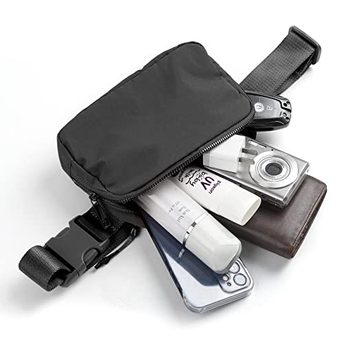 Didida Black Mini Belt Bag, Fashion Waist Packs Unisex Fanny Packs for Women Men crossbody with Adjustable Strap for Outdoors Workout Travel Casual Running Hiking Cycling - Image 3